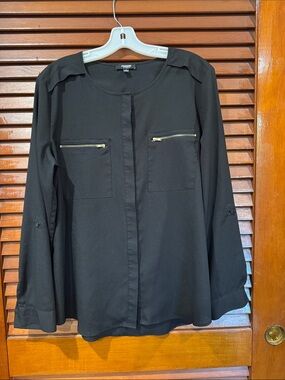 Premise Studio Black button-up blouse